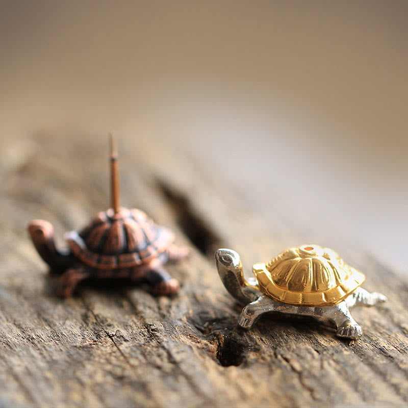 Alloy Turtle Snail Incense Burner Desk Decoration