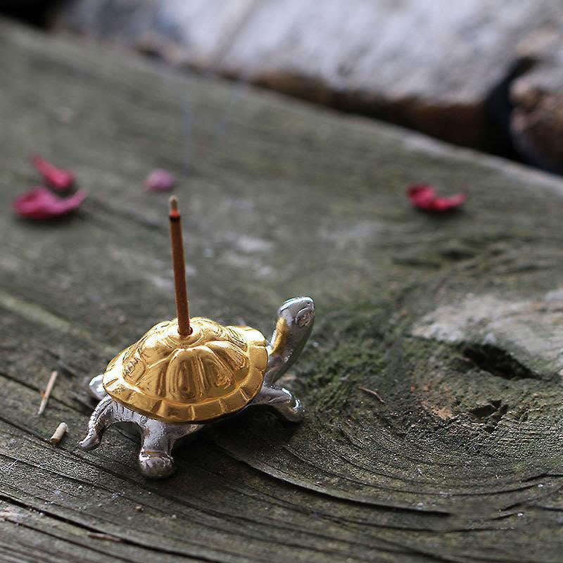 Alloy Turtle Snail Incense Burner Desk Decoration