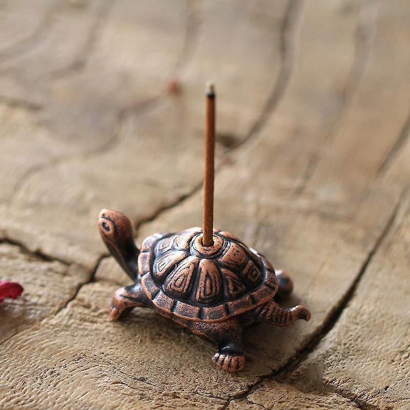 Alloy Turtle Snail Incense Burner Desk Decoration