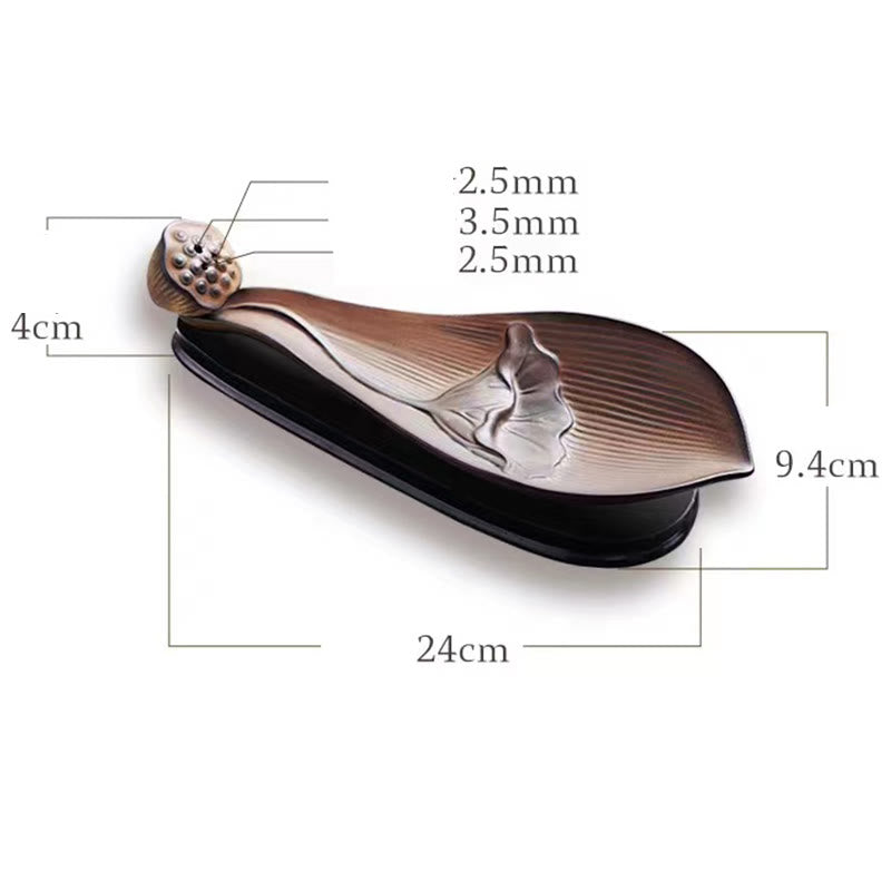 Lotus Pod Zen Brown Ceramic Stick Incense Burner Decoration