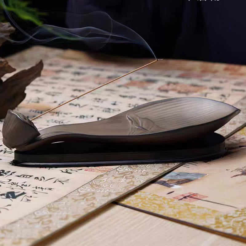 Lotus Pod Zen Brown Ceramic Stick Incense Burner Decoration