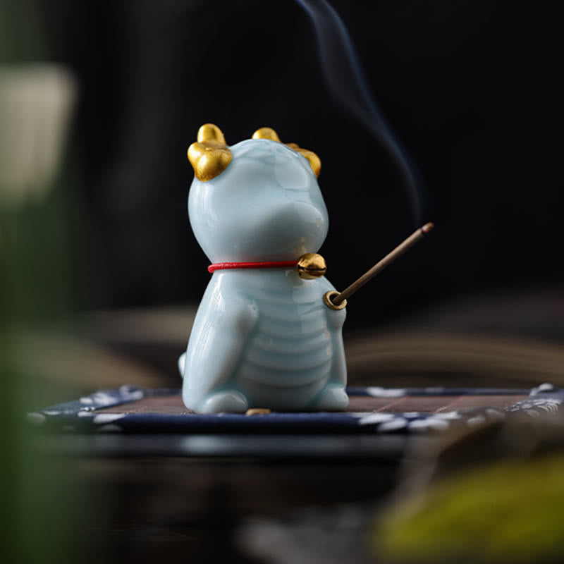 Dragon Bell Ceramic Incense Burner Desk Decoration