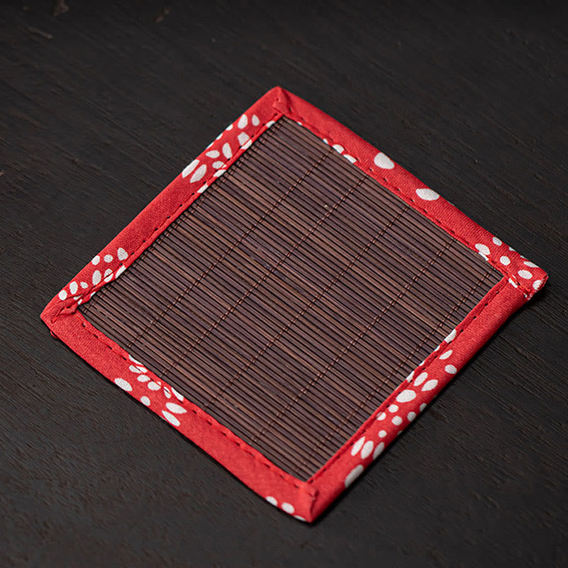 Cat Bell Bamboo Mat Ceramic Incense Burner Desk Decoration