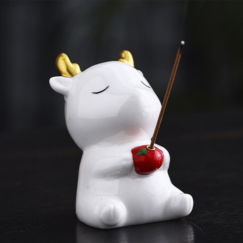 Cute Deer Holder Ceramic Incense Burner Desk Decoration