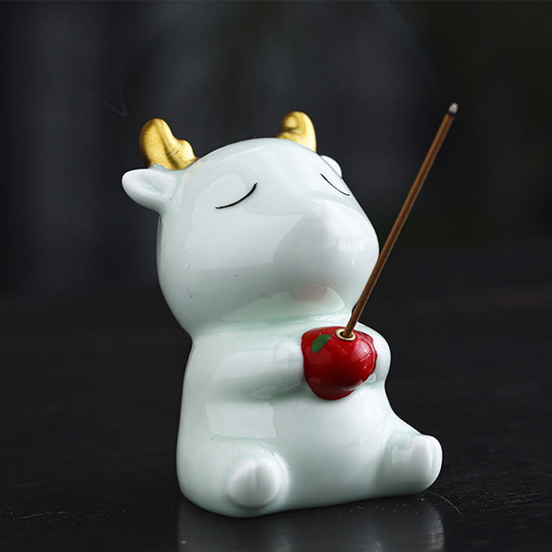 Cute Deer Holder Ceramic Incense Burner Desk Decoration
