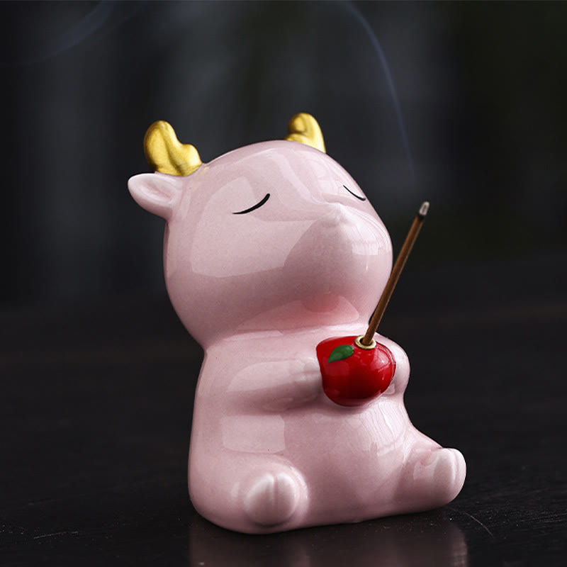 Cute Deer Holder Ceramic Incense Burner Desk Decoration