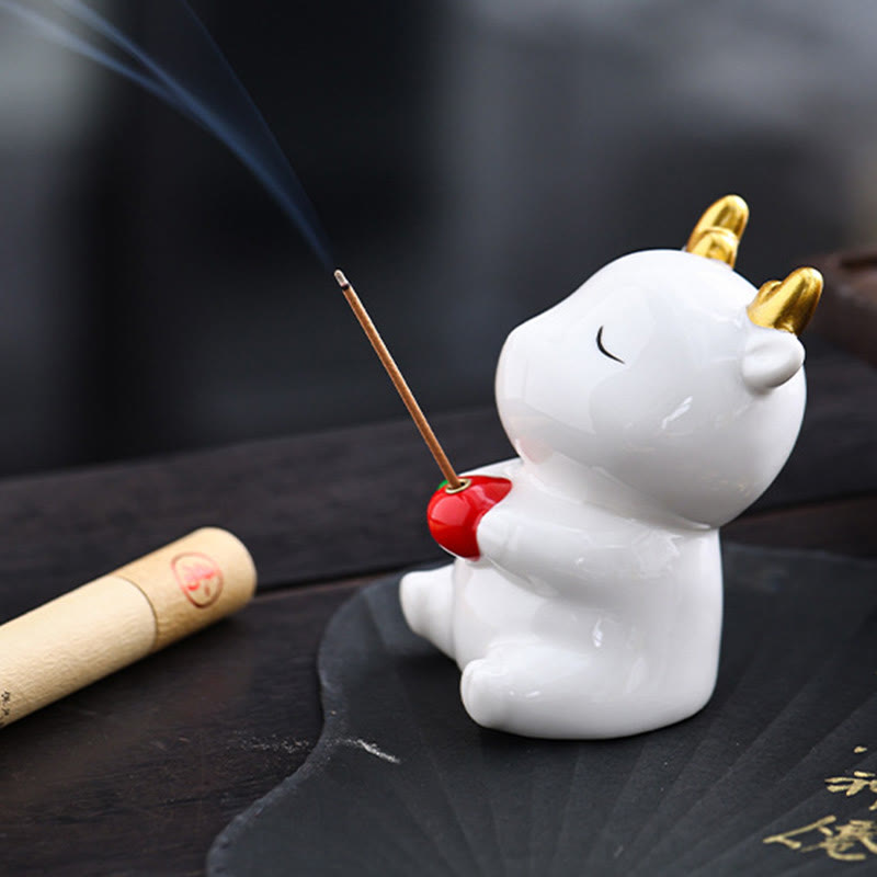 Cute Deer Holder Ceramic Incense Burner Desk Decoration