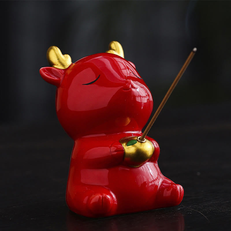 Cute Deer Holder Ceramic Incense Burner Desk Decoration