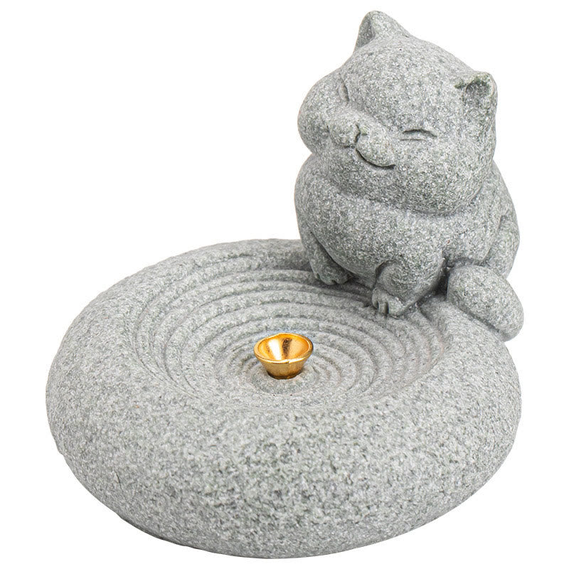 Cute Lazy Standing Cat Incense Burner Desk Decoration