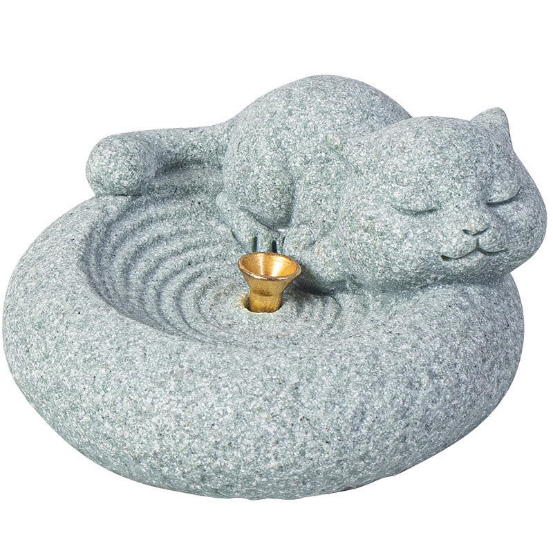 Cute Lazy Standing Cat Incense Burner Desk Decoration
