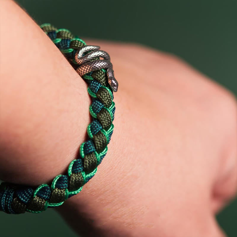 Year of the Snake 999 Sterling Silver String Protection Braided Bracelet