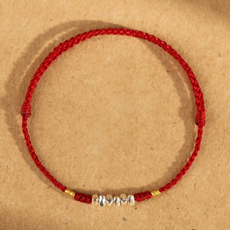 925 Sterling Silver String Protection Luck Ultra-Thin Braided Bracelet Anklet