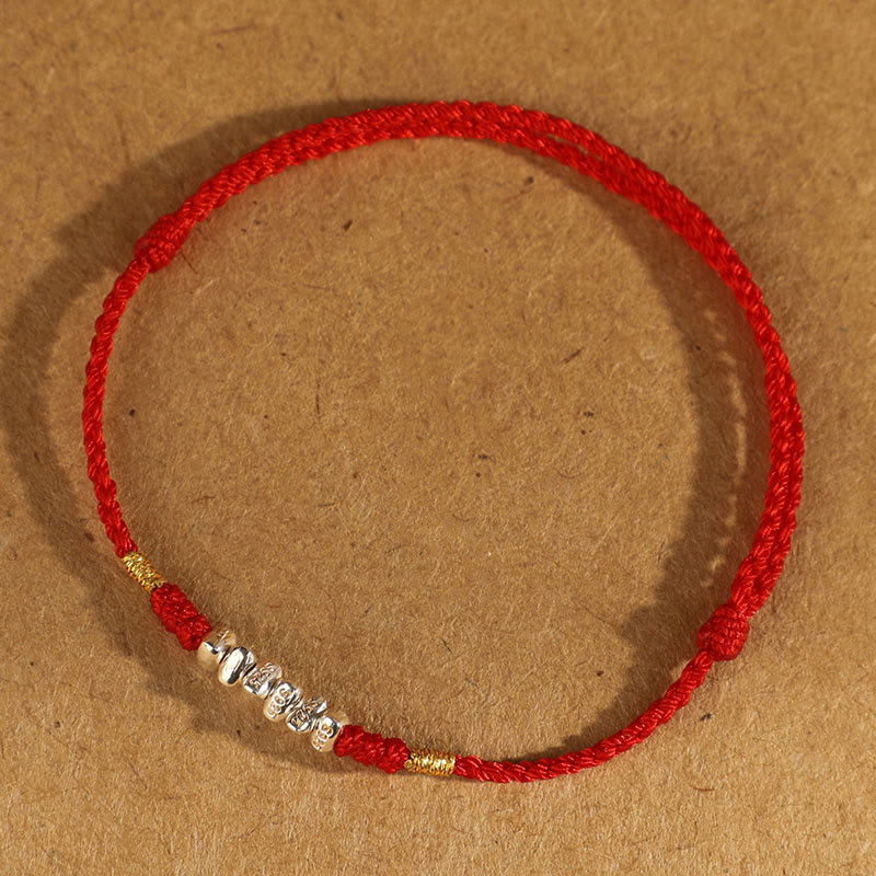 925 Sterling Silver String Protection Luck Ultra-Thin Braided Bracelet Anklet
