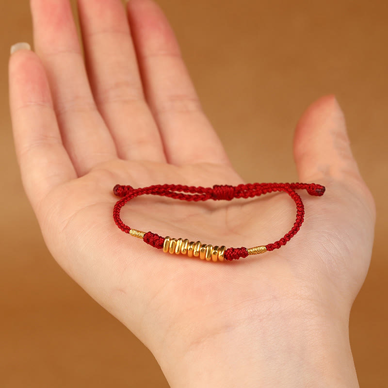 999 Gold Small Pieces String Protection Luck Ultra-Thin Braided Bracelet