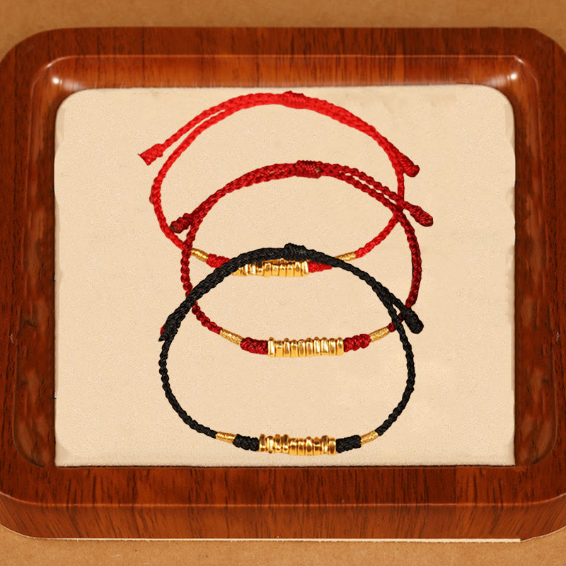 999 Gold Small Pieces String Protection Luck Ultra-Thin Braided Bracelet