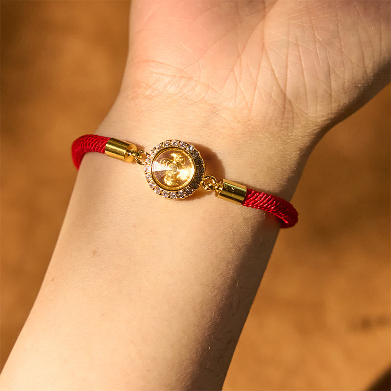 Red String Copper Brass Rotatable Windmill Feng Sheng Shui Qi Protection Braided Bracelet