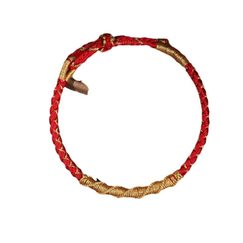 Tibetan Colorful Gold Thread Dragon Scale Knot Protection Braided Bracelet