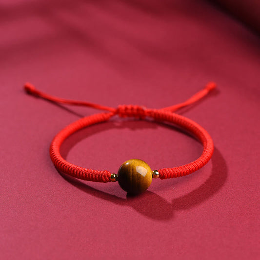 Handmade Tiger Eye Bead Luck Protection Rope Bracelet