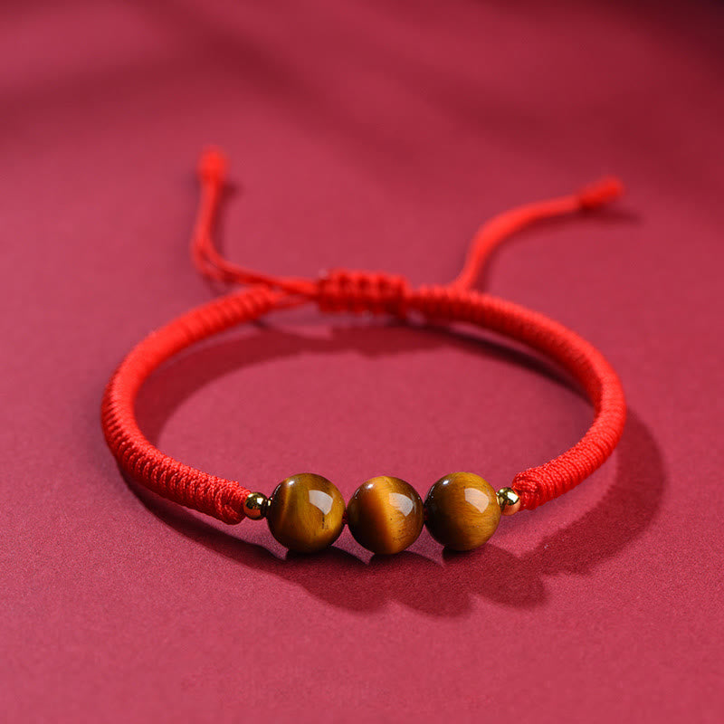 Handmade Tiger Eye Bead Luck Protection Rope Bracelet