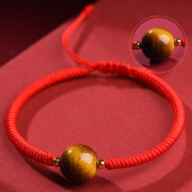 Handmade Tiger Eye Bead Luck Protection Rope Bracelet
