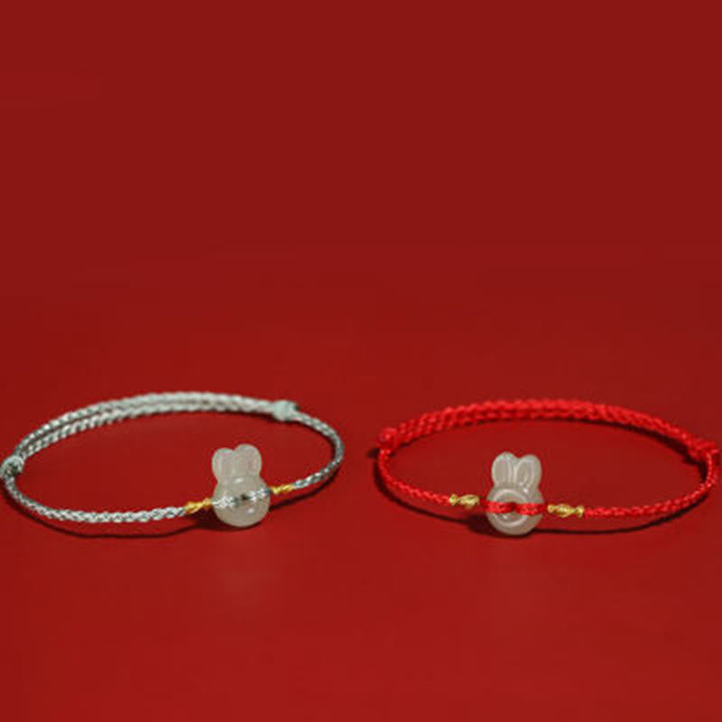 Hetian Jade Cute Rabbit String Luck Bracelet