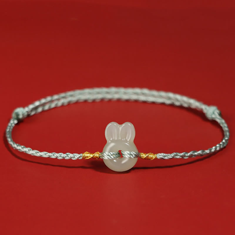 Hetian Jade Cute Rabbit String Luck Bracelet