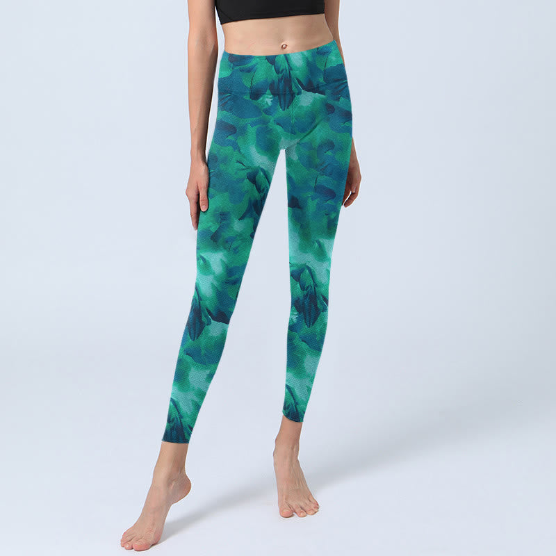 Floral Print Gym Leggings Women's Yoga Pants