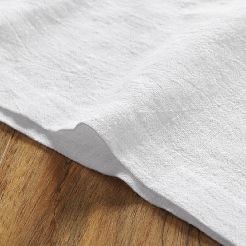 Casual 2Pcs Plain Sleeve T-Shirt Shorts With Pockets Men's Meditation Cloth Set