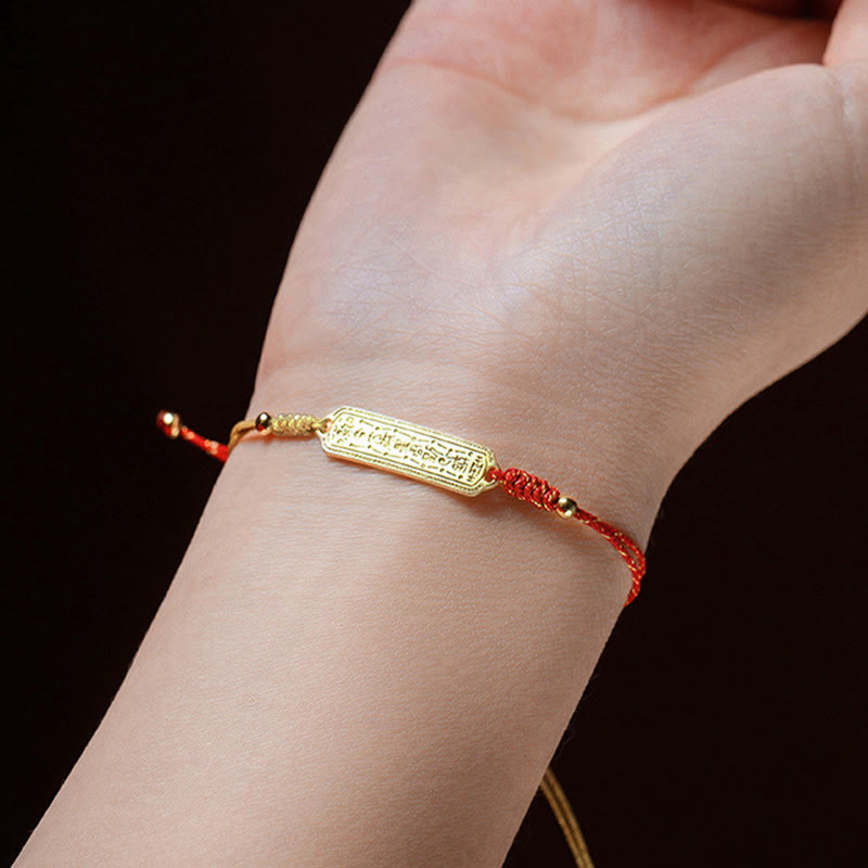 14K Gold-plated Copper Amulet Protection Red Golden Rope Bracelet