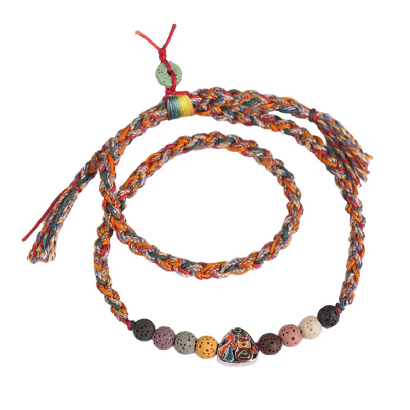 Dragon Boat Festival Colorful Rope Lava Rock Fu Character Rice Dumplings Luck Braided Bracelet