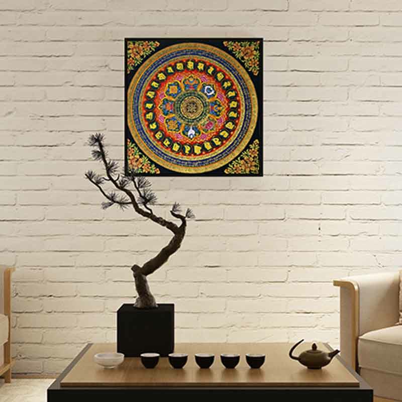 Tibetan Thangka Painting Om Mani Padme Hum Scripture Handmade Decoration(Random Style)