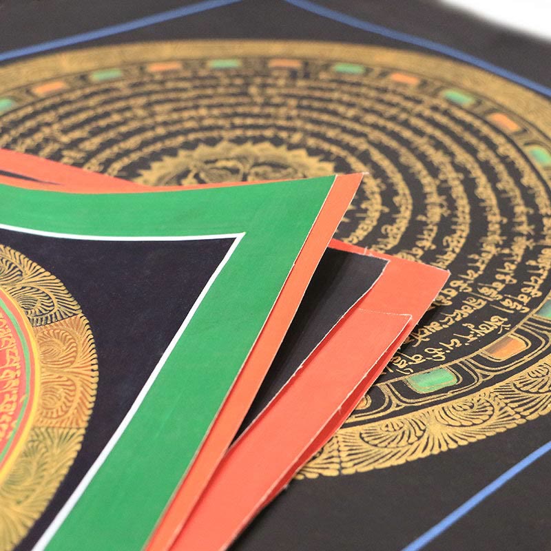Tibetan Thangka Painting Six True Words Scripture Handmade Decoration Blind Box(Random Style)