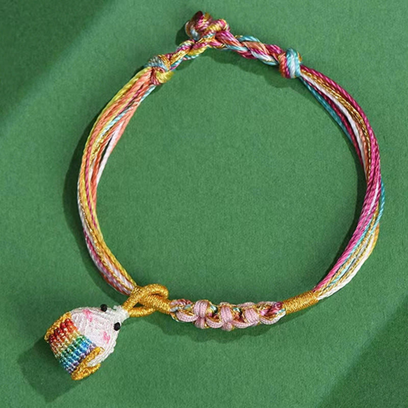 Colorful Rope Peach Blossom Knot Zongzi Braided Bracelet