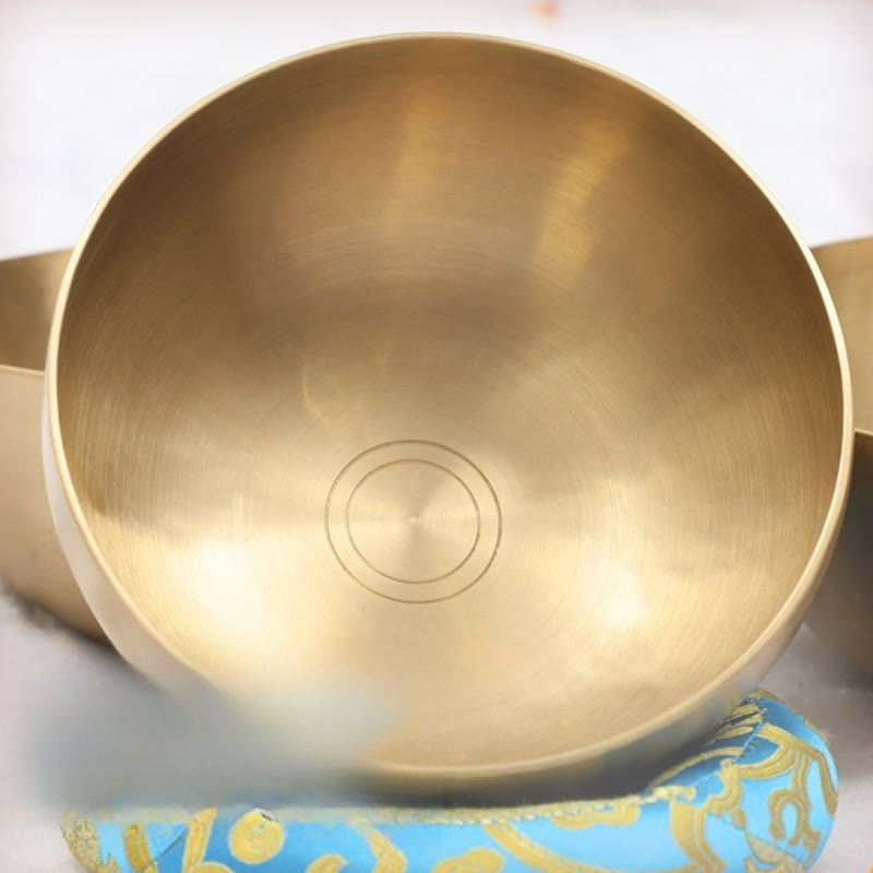 Handmade Nepal Golden Singing Bowl for and Meditation Sound Bowl Set