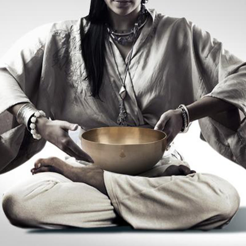 Handmade Nepal Golden Singing Bowl for and Meditation Sound Bowl Set