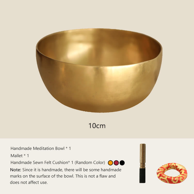 Handmade Nepal Golden Singing Bowl Simple Design for and Meditation Sound Bowl Set