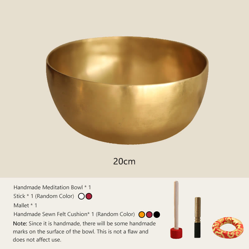 Handmade Nepal Golden Singing Bowl Simple Design for and Meditation Sound Bowl Set