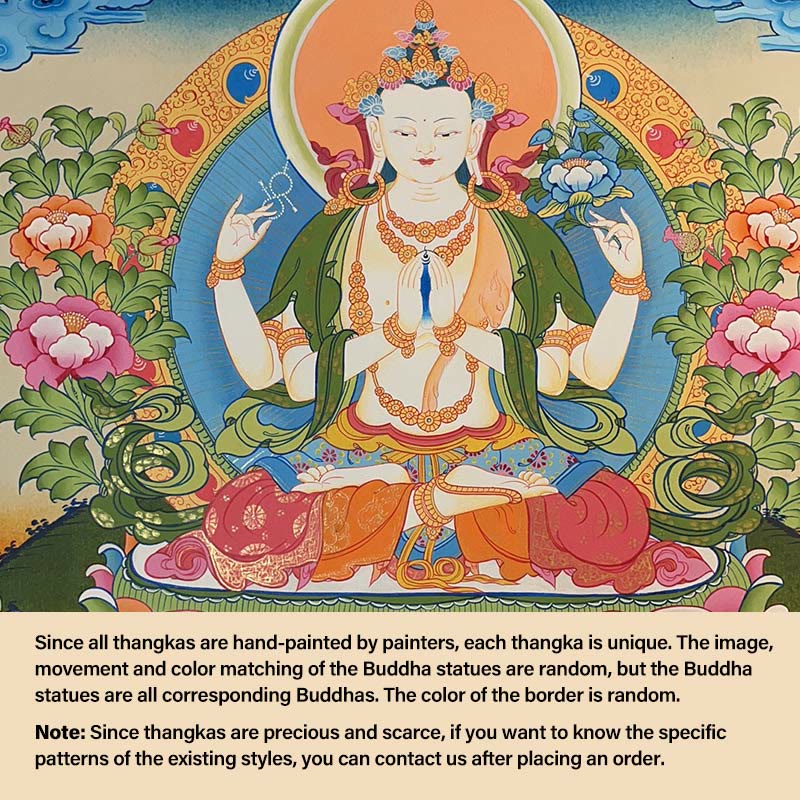 Tibetan Thangka Painting Yellow God of Wealth Green Tara Avalokitesvara Handmade Decoration Blind Box(Random Style)