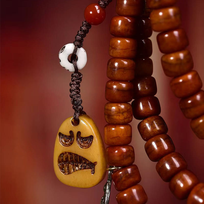 Tibet 108 Beads Bone Beads Dzi Bead Strength Mala