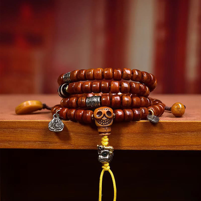 Tibet 108 Beads Bone Beads Dzi Bead Strength Mala