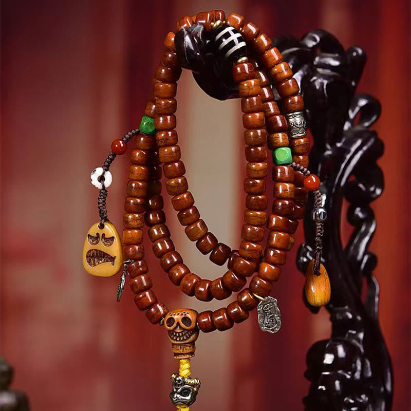 Tibet 108 Beads Bone Beads Dzi Bead Strength Mala