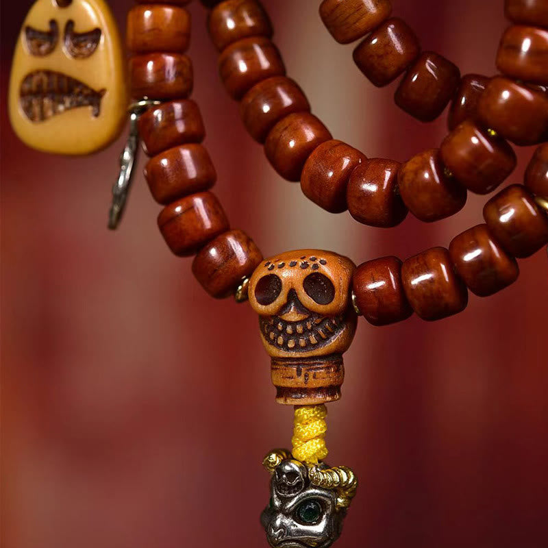 Tibet 108 Beads Bone Beads Dzi Bead Strength Mala