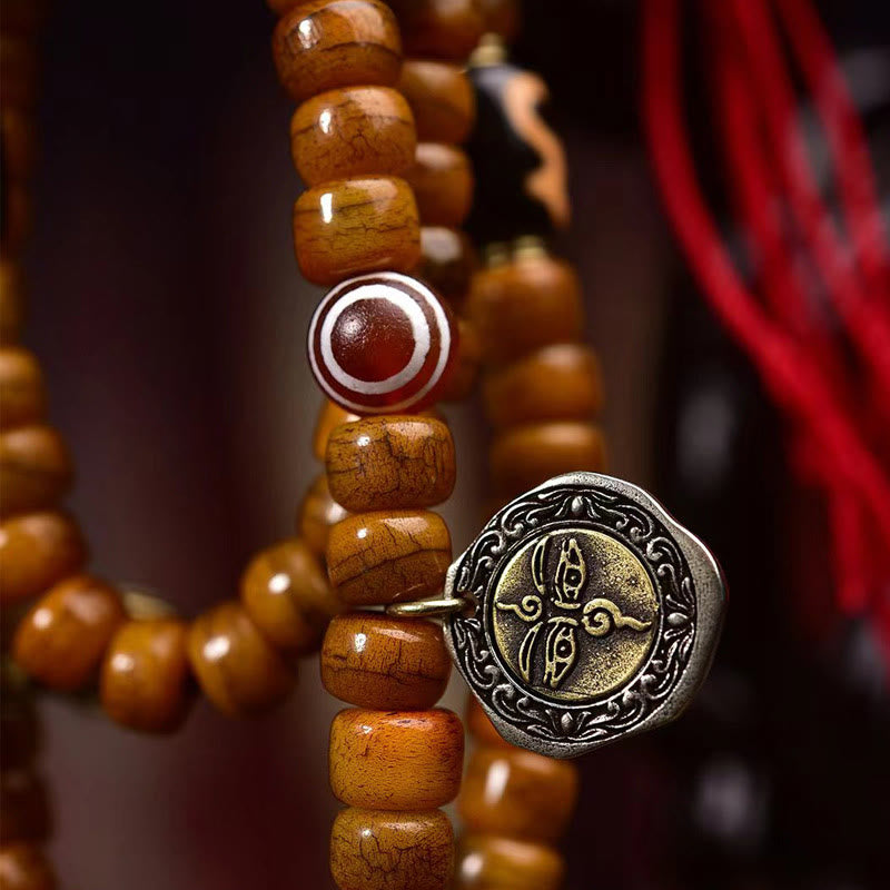 Tibetan 108 Beads Camel Bone Luck Tassel Mala
