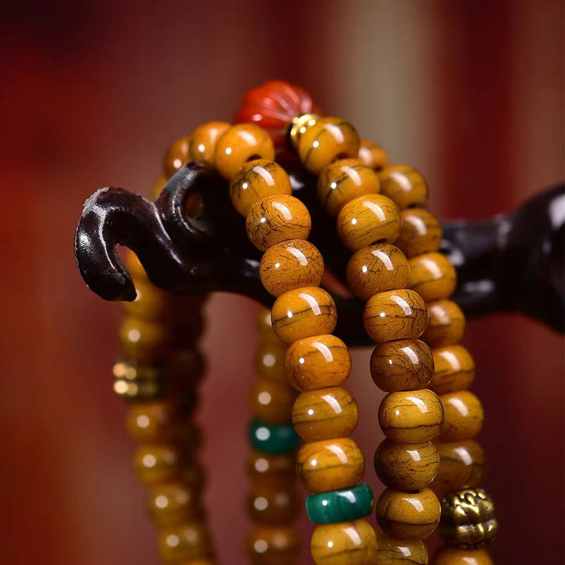Tibetan 108 Beads Bone Beads Dzi Bead Keep Away Evil Spirits Mala