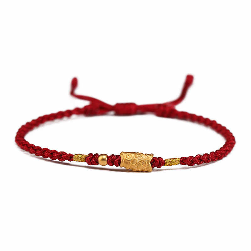 999 Gold Luck Protection Koi Fish Handmade Braided String Bracelet