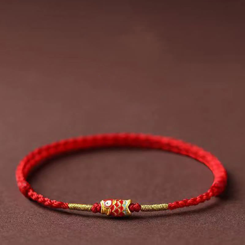 Koi Fish Handmade Braided Red String Bracelet