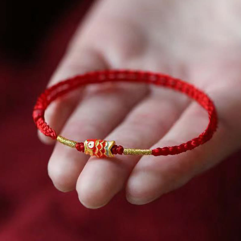 Koi Fish Handmade Braided Red String Bracelet