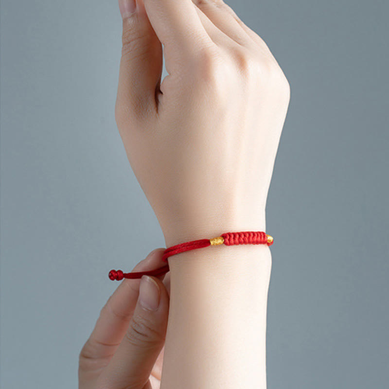 Handmade Braided Red String Happy Knot Flat Knot Colorful Rope Bracelet