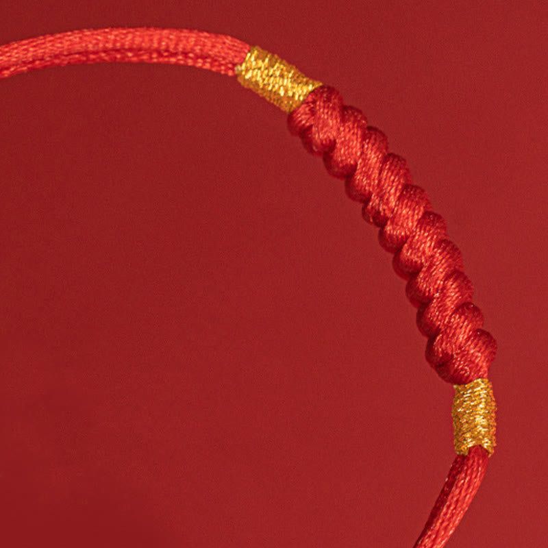 Handmade Braided Red String Happy Knot Flat Knot Colorful Rope Bracelet