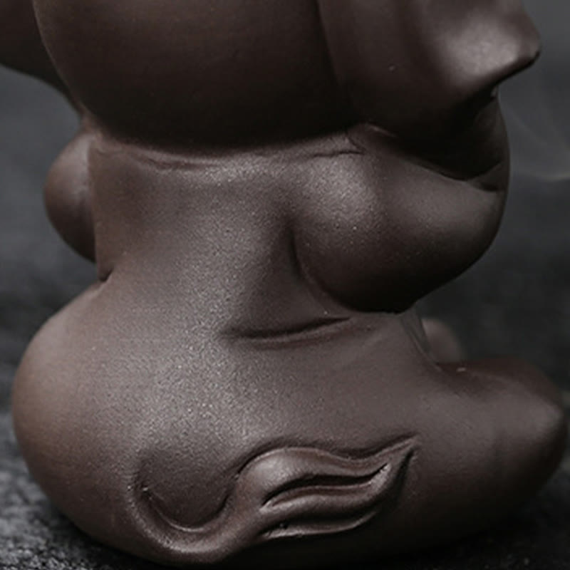 Cute Elephant Purple Clay Backflow Smoke Fountain Peace Incense Burner Decoration